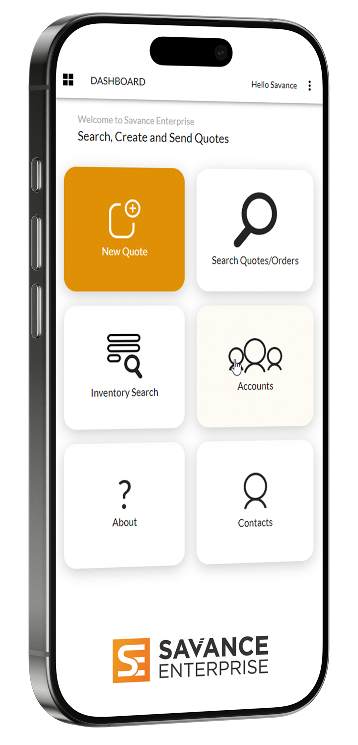 screenshot of Savance Enterprise